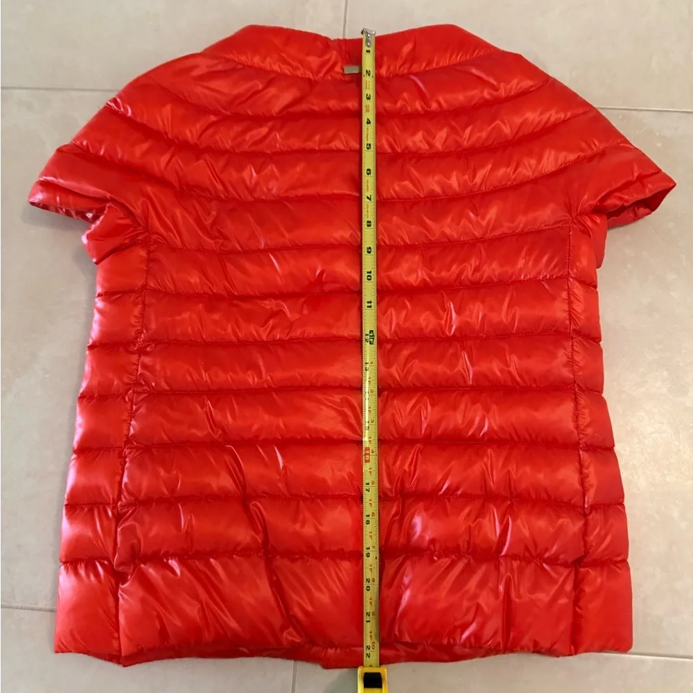 Herno Vibrant Orange Puffer Vest with Cap Sleeves size Small - Picture 5 of 5